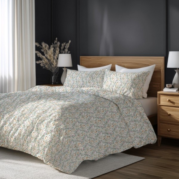 Комплект за единично легло Фиори от две части, плик и калъфка, 100% памук ранфорс