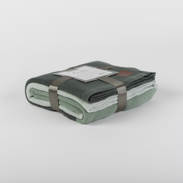 Плетено одеяло 120/175 см АМЕЛИЯ зелено