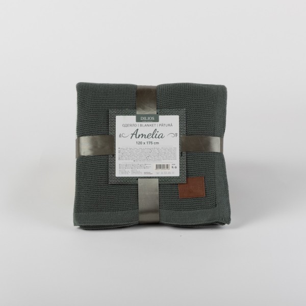 Плетено одеяло 120/175 см АМЕЛИЯ зелено