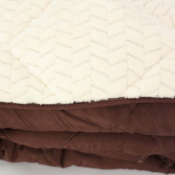 Зимна олекотена завивка шерпа за спалня 200/210 см Коузи мока