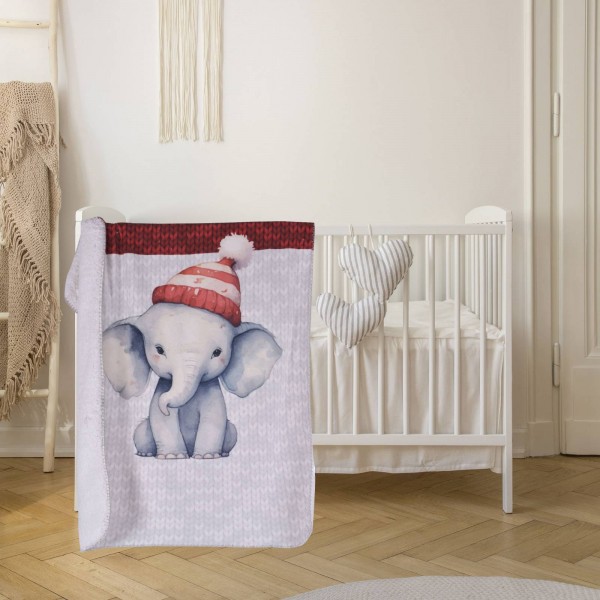 Бебешко коледно одеяло 75/120 см Слонче