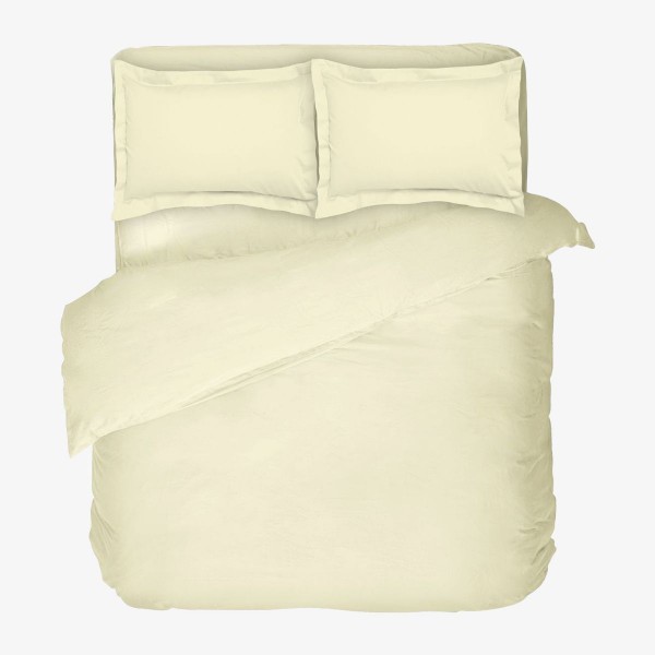 Двоен спален комплект с един плик екрю памучен сатен