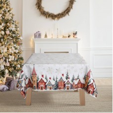 Коледна покривка за маса 100/150 см къщички