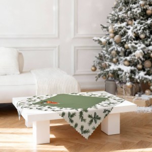 Коледна покривка за маса каре 75/75 см свещ