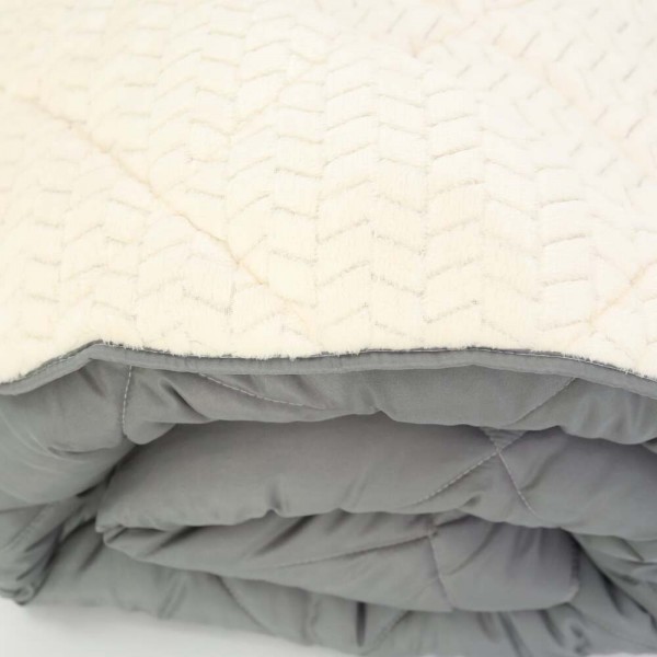 Зимна олекотена завивка шерпа за единично легло 150/210 см Коузи графит