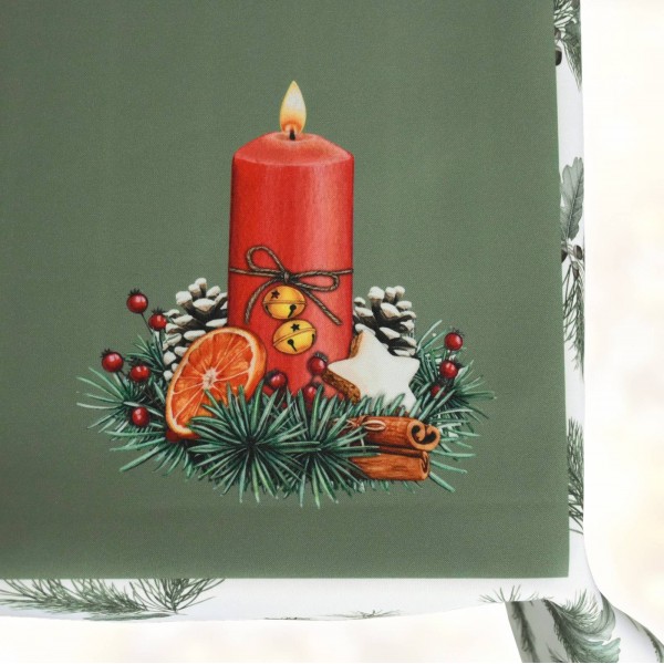 Коледна покривка за маса 150/200 см свещ