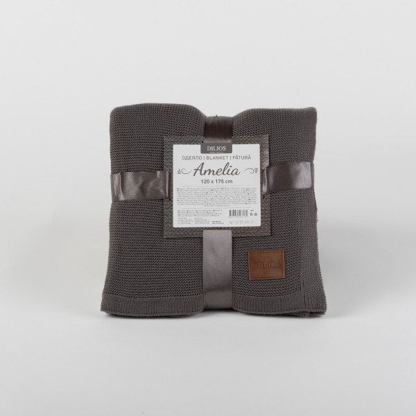 Плетено одеяло 120/175 см АМЕЛИЯ сиво
