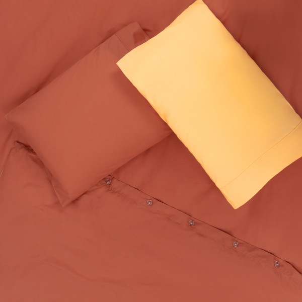 Спален комплект плик и две калъфки за спалня НЮАНСИ тера / жълто 100% памук