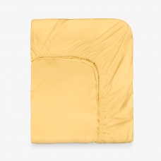 Цветен чаршаф с ластик за матрак 200/200/30 см НЮАНСИ Жълт, 100% памук ранфорс