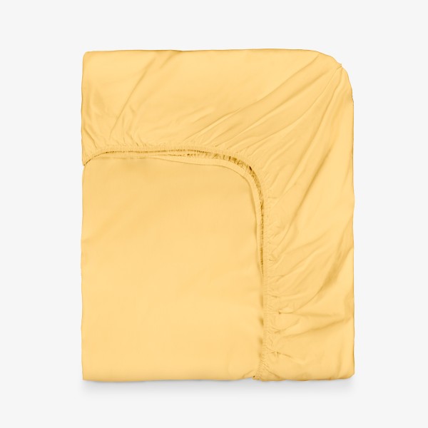 Цветен чаршаф с ластик за матрак 200/200/30 см НЮАНСИ Жълт, 100% памук ранфорс