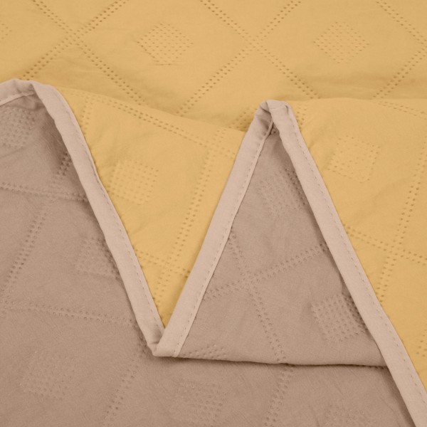 Двулицево шалте за легло Арена 160/220 см бежово и охра