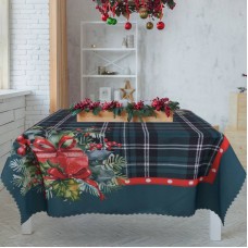 Коледна покривка за маса 100/150 см коледно зелено каре