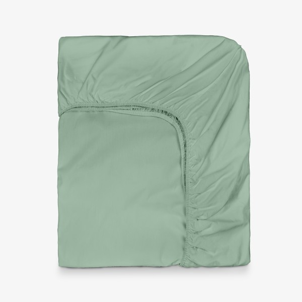 Цветен чаршаф с ластик за матрак 200/200/30 см НЮАНСИ Зелен, 100% памук ранфорс