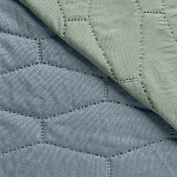 Двулицево шалте за единично легло 160/220 см РЕЙНБОУ синьо/зелено