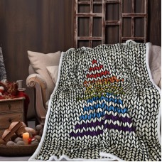 Коледно одеяло шерпа 150/200 см Елха плетка