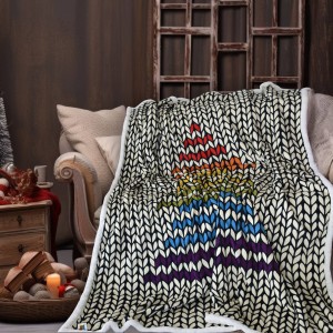 Коледно одеяло шерпа 150/200 см Елха плетка