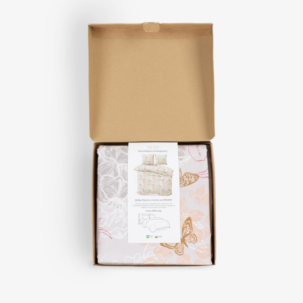 Комплект за единично легло Флоранс от две части, плик и калъфка, 100% памук ранфорс