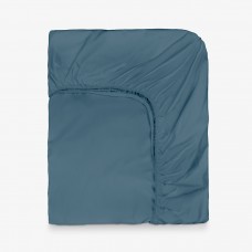 Цветен чаршаф с ластик за матрак 200/200/30 см НЮАНСИ Син, 100% памук ранфорс