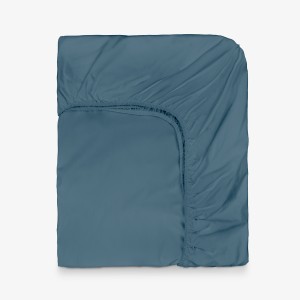 Цветен чаршаф с ластик за матрак 200/200/30 см НЮАНСИ Син, 100% памук ранфорс