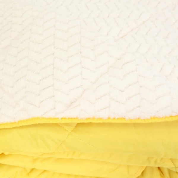 Зимна олекотена завивка шерпа за спалня 200/210 см Коузи жълта