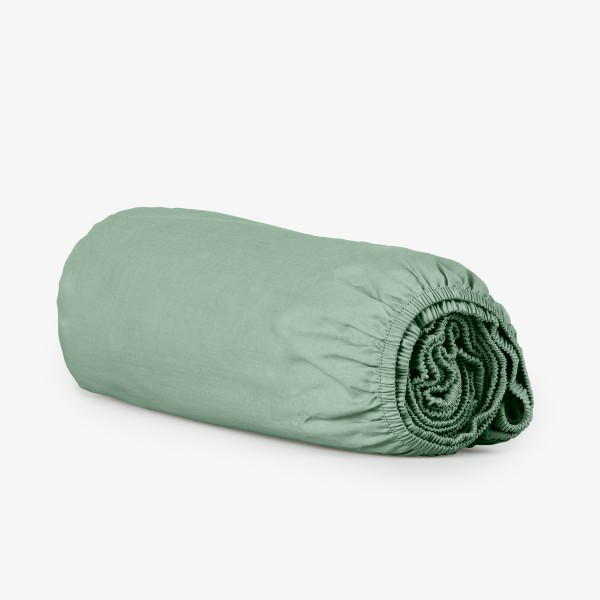 Чаршаф с ластик за матрак 140/200/30 см НЮАНСИ Зелен, 100% памук ранфорс