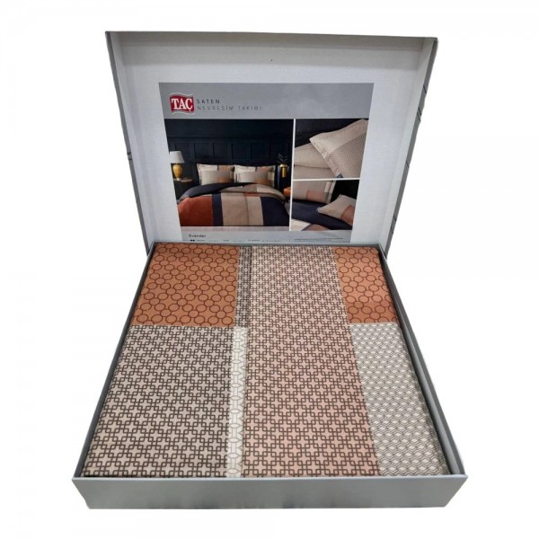 Двоен спален комплект с един плик Evander памучен сатен