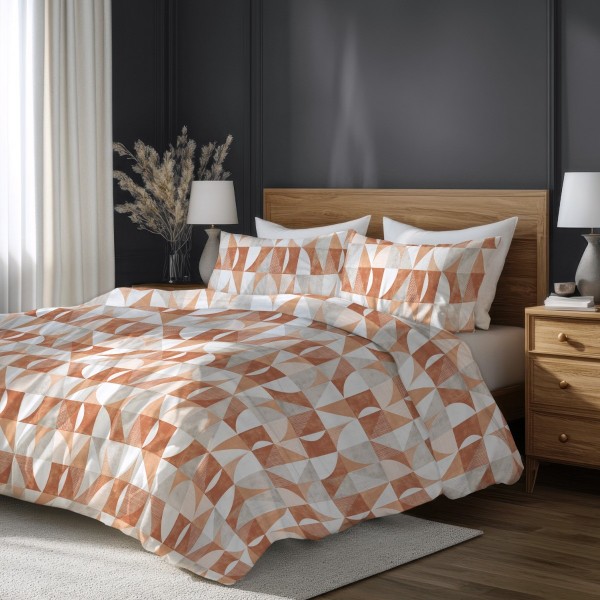 Комплект за единично легло Танграм от две части, плик и калъфка, 100% памук ранфорс