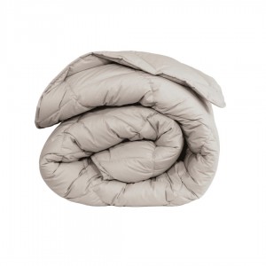 Лятна олекотена завивка с естествена вълна Merino Light сива за единично легло 150/210 см