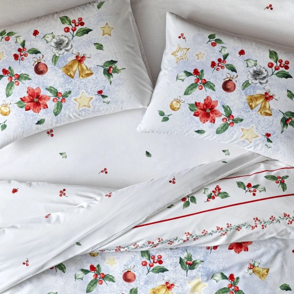 Светещ коледен двоен спален комплект с един плик Charm 100% памук