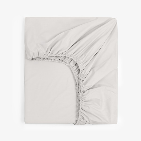 Долен чаршаф с ластик за легло персон и половина 140/200 см светлосив перкал