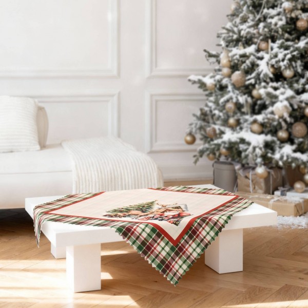 Коледна покривка за маса каре 75/75 см коледна магия