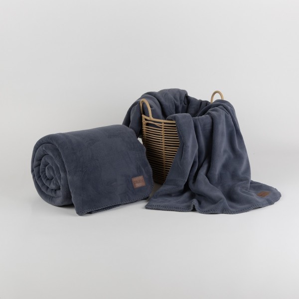 Лксозно поларено одеяло ДАНТЕ 140/200 см синьо
