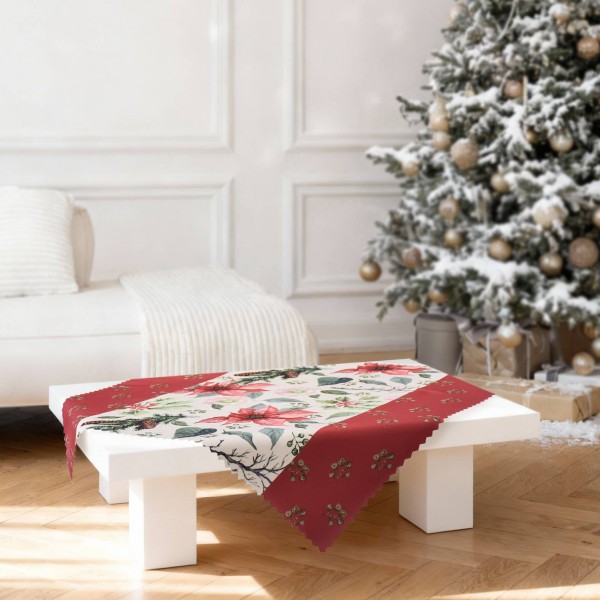 Коледна покривка за маса каре 75/75 см коледна звезда