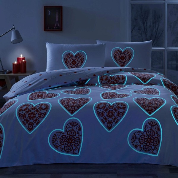 Светещ двоен спален комплект с един плик Cordelia 100% памук