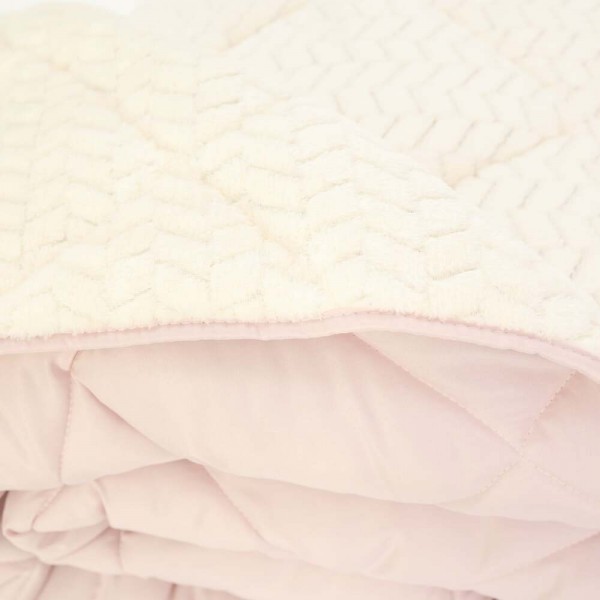 Зимна олекотена завивка шерпа за единично легло 150/210 см Коузи бледорозова