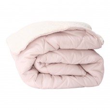 Зимна олекотена завивка шерпа за единично легло 150/210 см Коузи бледорозова