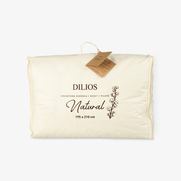 Двойна зимна олекотена завивка 195/210 см НАТУРАЛ 100% памук