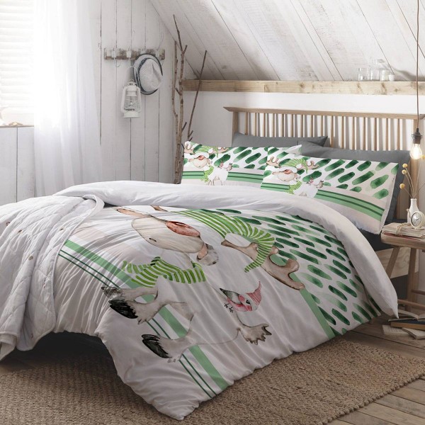 Коледен спален комплект за спалня Елен, 100% памук
