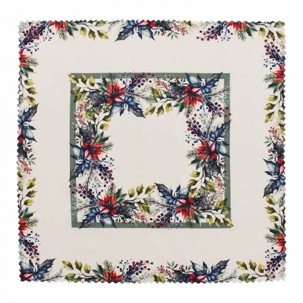 Коледна покривка за маса каре 75/75 см коледни клонки