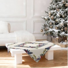 Коледна покривка за маса каре 75/75 см коледни клонки