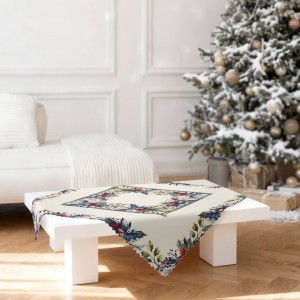 Коледна покривка за маса каре 75/75 см коледни клонки