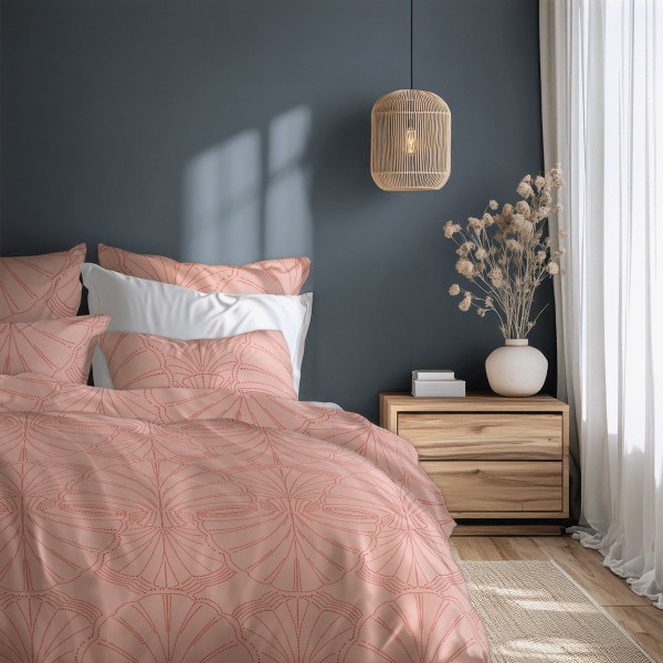 Комплект за единично легло Розов пясък от две части, плик и калъфка, 100% памучен сатен