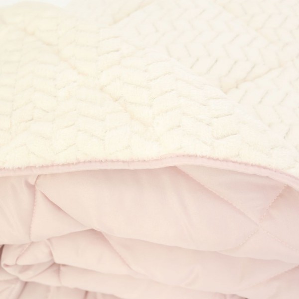 Зимна олекотена завивка шерпа за спалня 200/210 см Коузи бледорозова