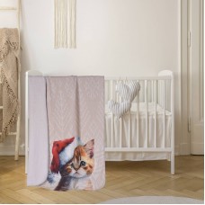 Бебешко коледно одеяло 100/150 см Коте плетка