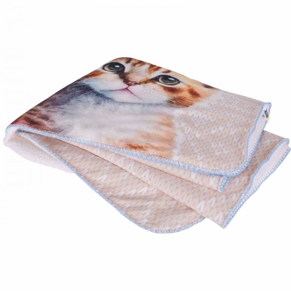 Бебешко коледно одеяло 100/150 см Коте плетка