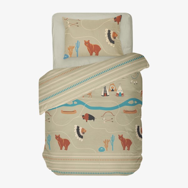 Детски спален комплект Индианско село 100% памук