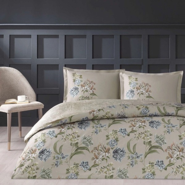 Двоен спален комплект с един плик Elodie beige памучен сатен