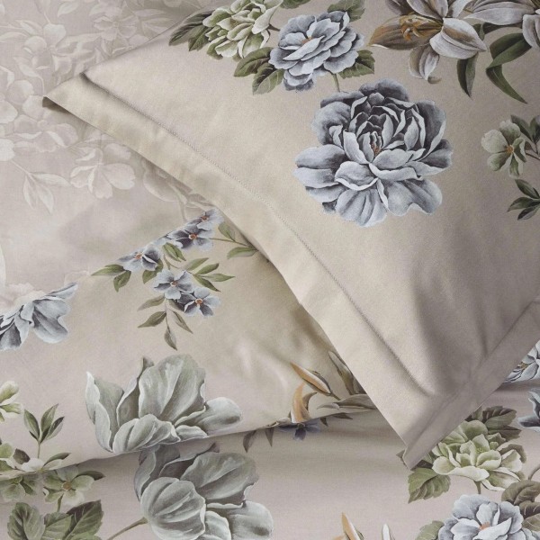 Двоен спален комплект с един плик Elodie beige памучен сатен