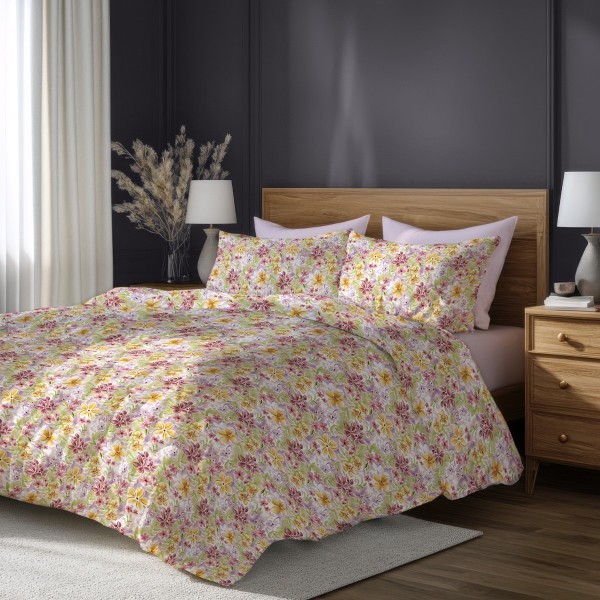 Комплект за спалня Верано от три части, плик и две калъфки, 100% памук ранфорс