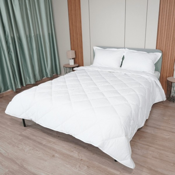 Памучна лятна олекотена завивка за единично легло 150/210 см Париж бяла